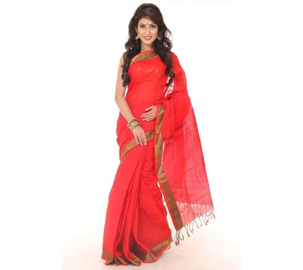 Red cotton handloom sharee