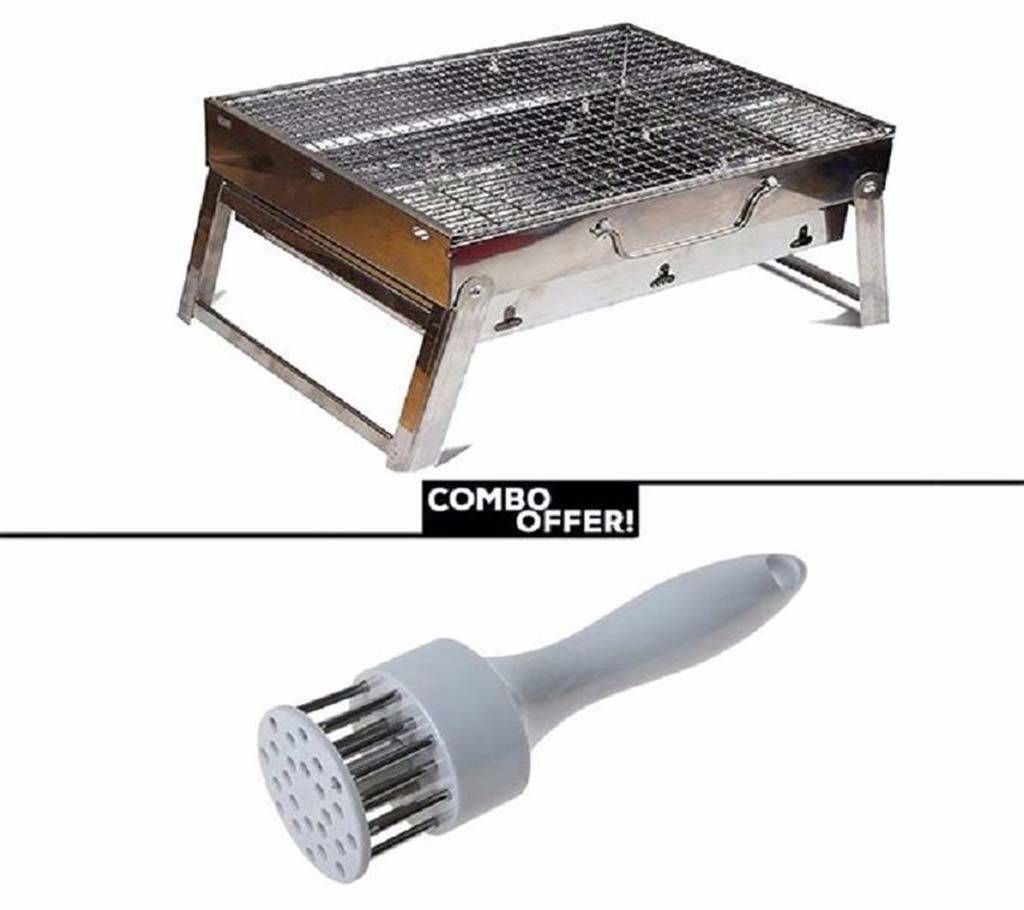 Barbecue Grill + Meat Tenderizer Combo 