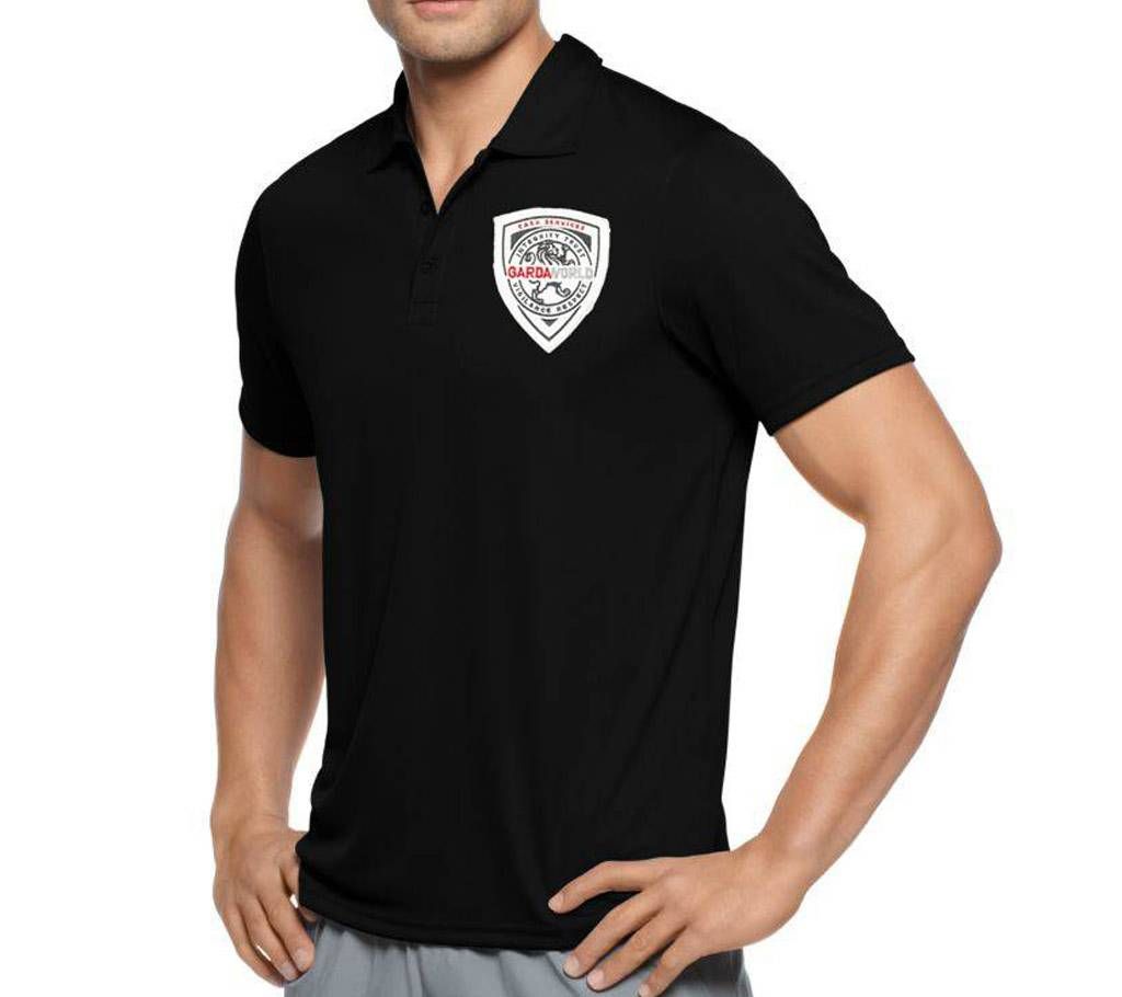 Menz half sleeve black polo shirt