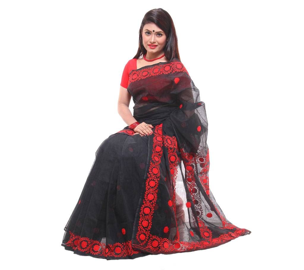 Pure muslin silk with hand embroidery sharee 