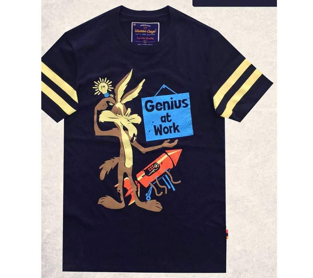 GENIUS AT WORK Gents Half Sleeve Cotton T-shirt 