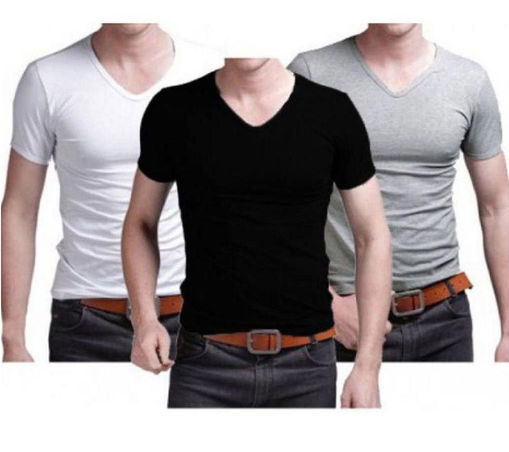 V-collar export quality t-shirt-3 pc combo