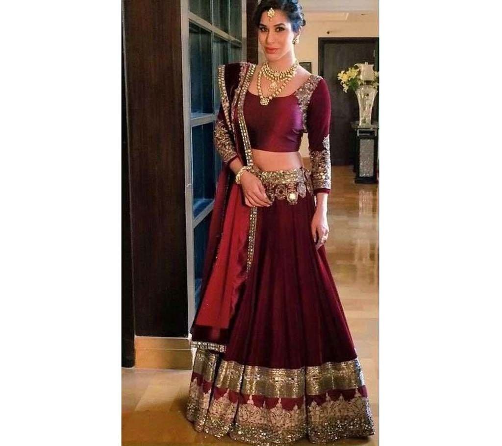 Indian Semi Stitched Georgette Long Party Lehenga (Copy)