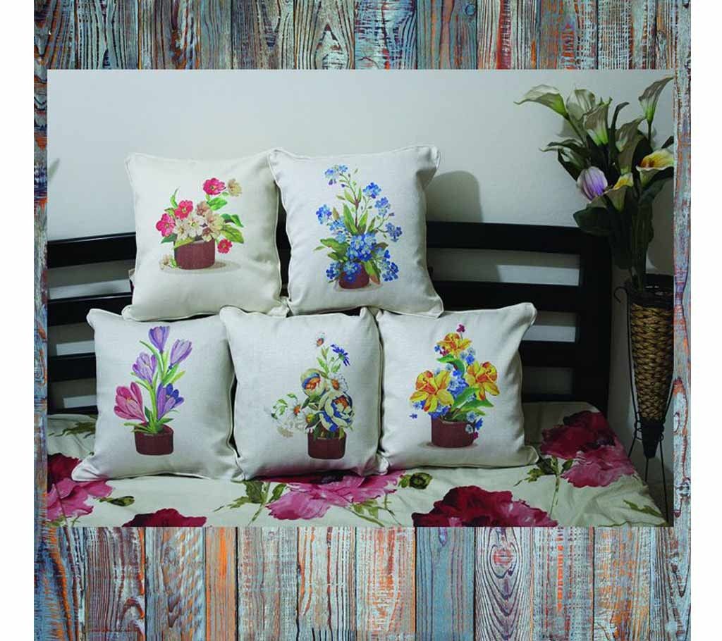 Flower Cushion cover Set- 5PCS