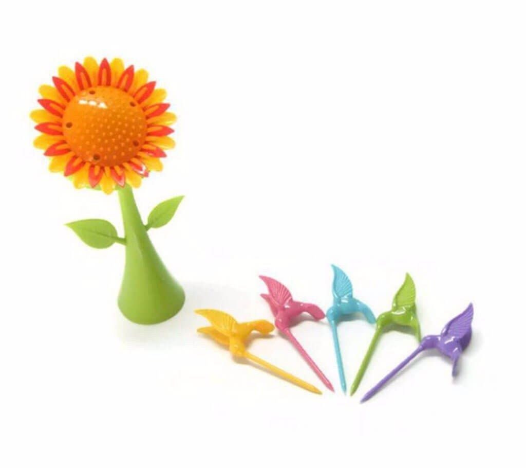 Colorful Sunflower Fruit Fork Set