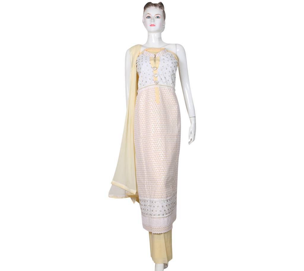 Unstitched embroidery georgette three piece