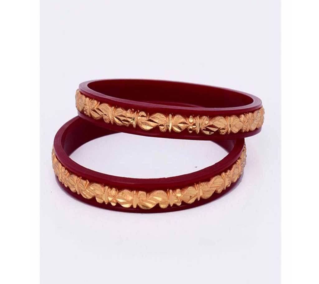 Golden And Red Bangles For Women