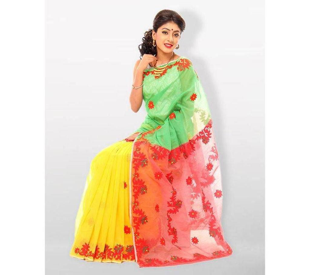 embroidery and applique muslin silk sharee 