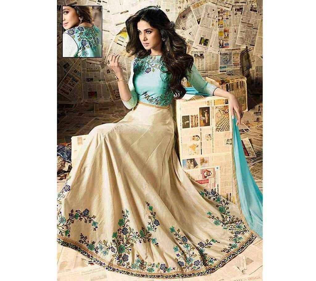Semi-Stitched Replica Georgette Long Party Suit 