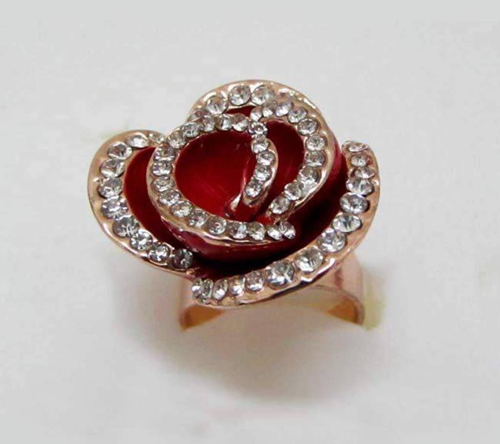 Red Rose Adjustable Finger Ring