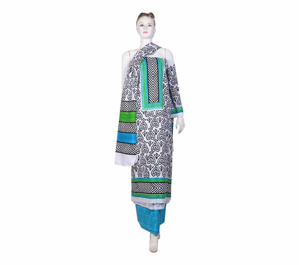 Unstiched Printed Cotton Three Piece 