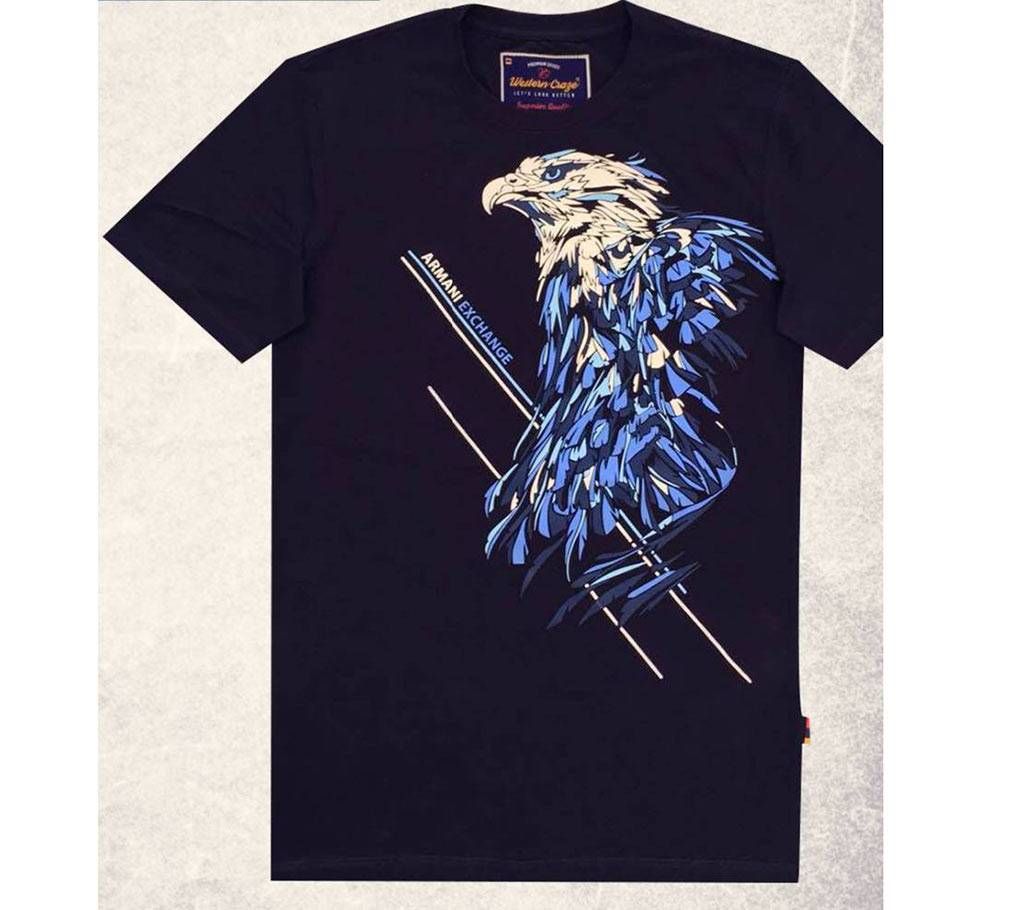 Eagle Printed Gents Half Sleeve Cotton T-shirt 