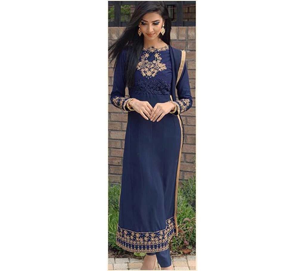 Unstitched Georgette Embroidery Long Suit (Copy) 