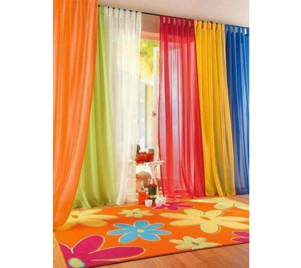 Tissue Fabric Made Colorful Curtain (Set of 3 pieces)