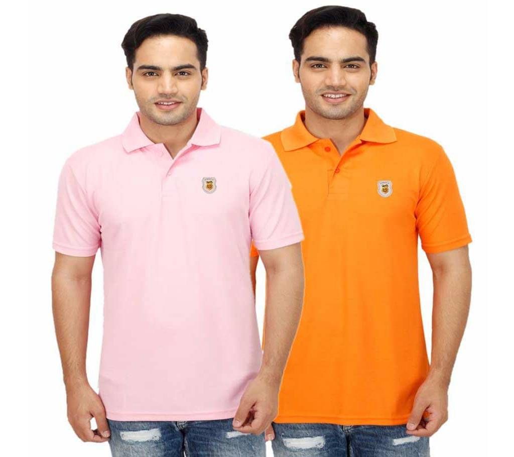 Gents short sleeve polo shirt combo offer (2 pc)