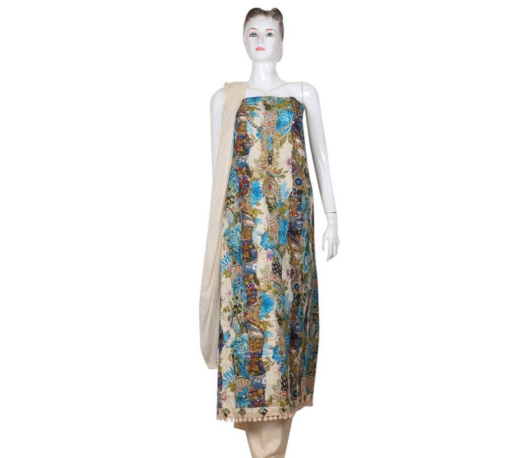 Unstitched embroidery geoegette three piece