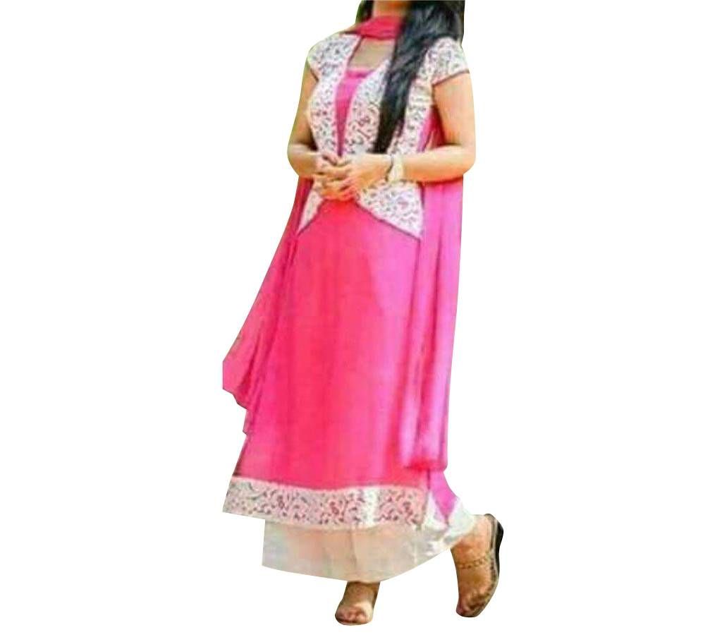 Unstitched buttersilk three piece 
