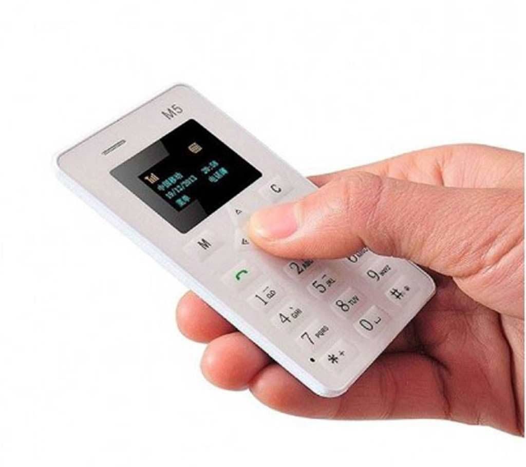 AIKU M5 Mini Card Mobile Phone - White