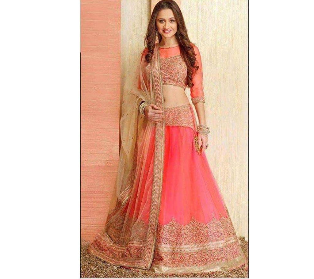 un stitched embroidery Georgette three piece- copy 