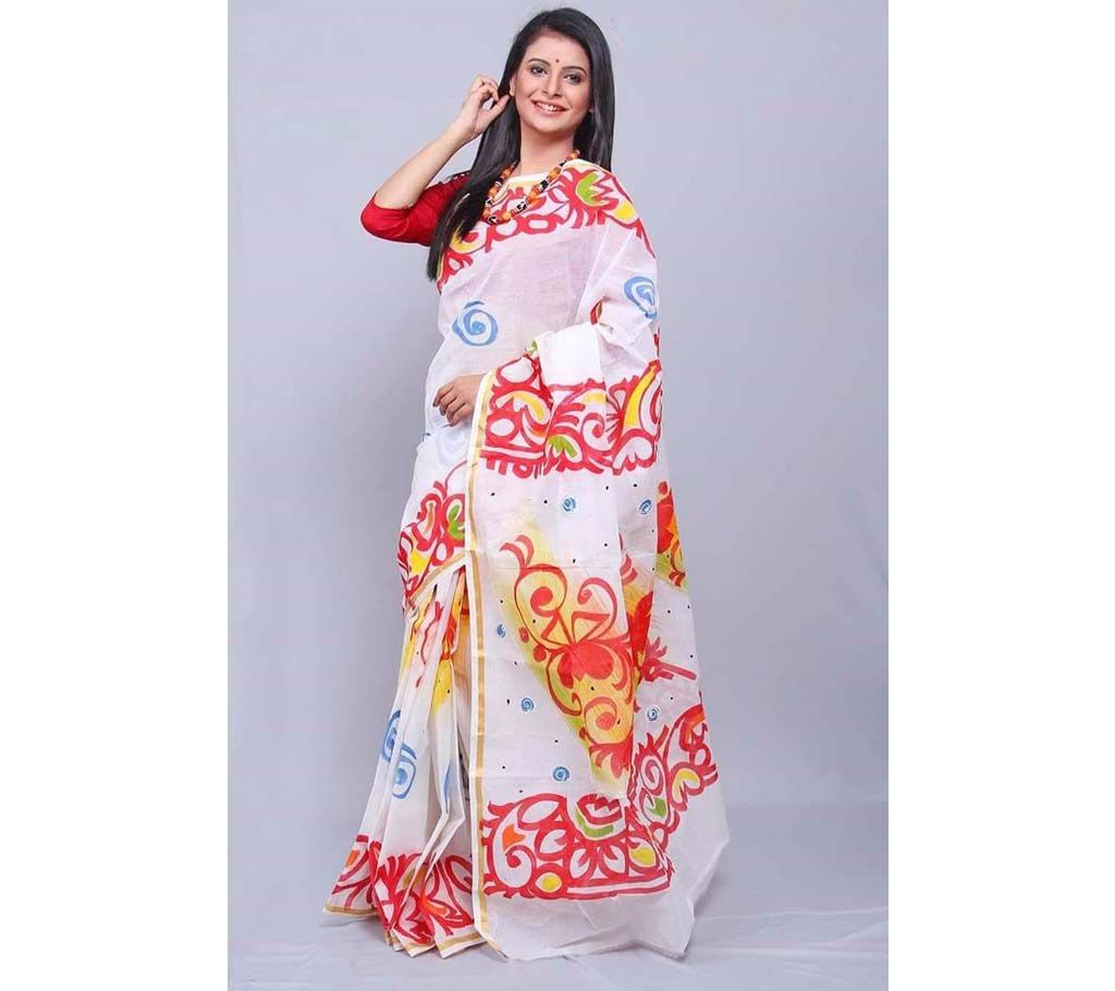 Cotton Block Printed Baishaki Sharee