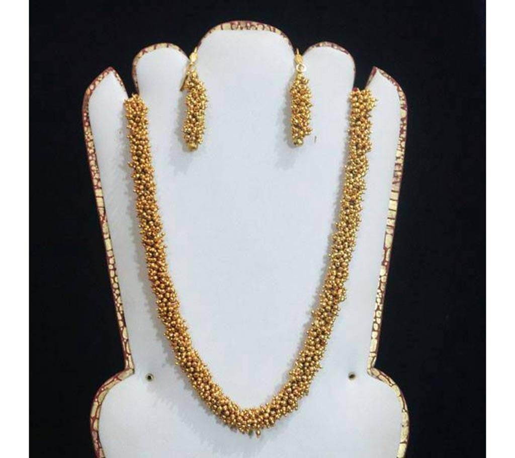 city gold necklace- with ear ring 
