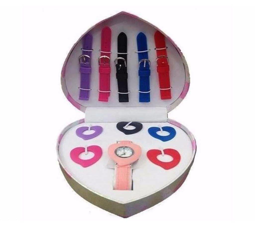 Heart shaped matching watch set 