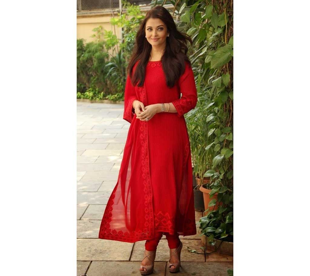 Semistitched Georgette Embroidery Three Piece (Copy)