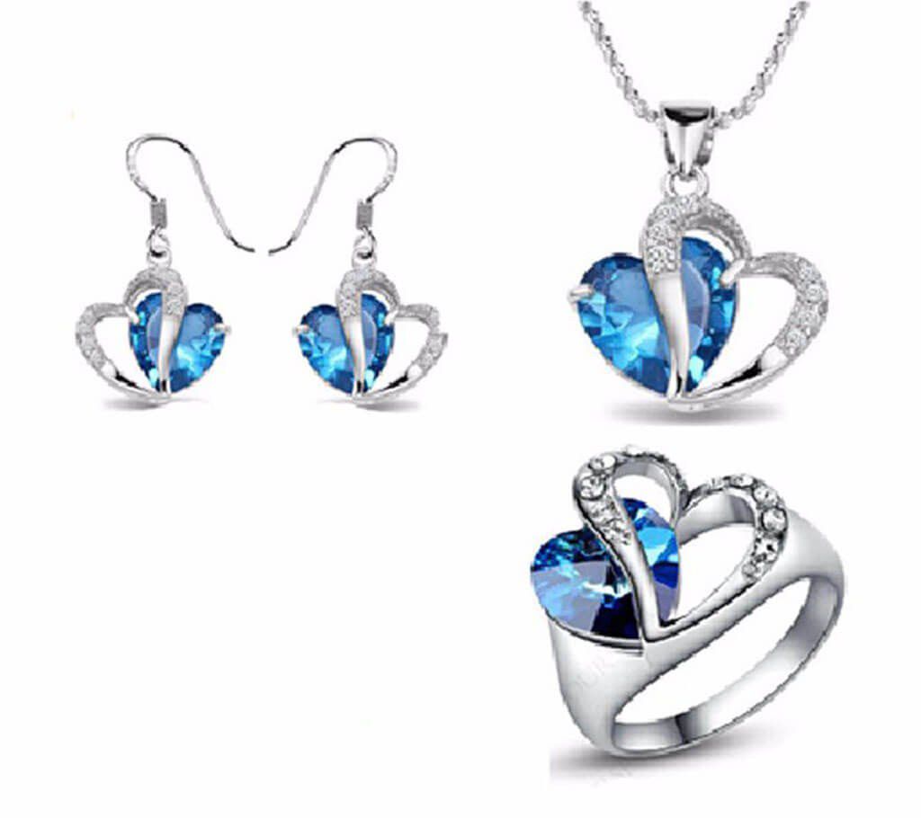 Heart Shaped Stone Jewelry Set