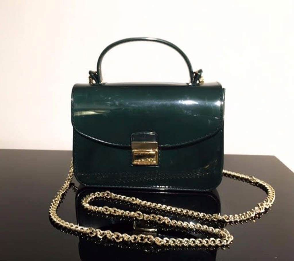 Stylish dark green handbag