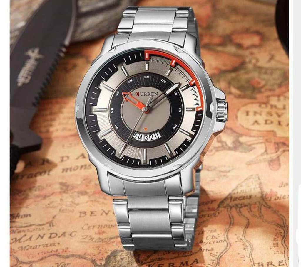 Curren stainless steel men's wrist watch