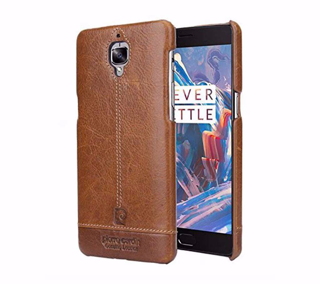 PIERRE CARDIN LEATHER CASE FOR ONEPLUS 3 - Brown