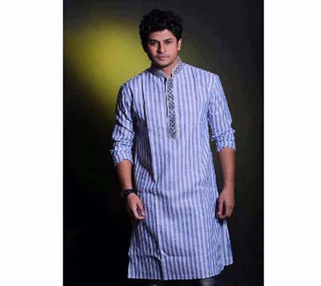 Cotton Embroidery Semi Long Gents Punjabi