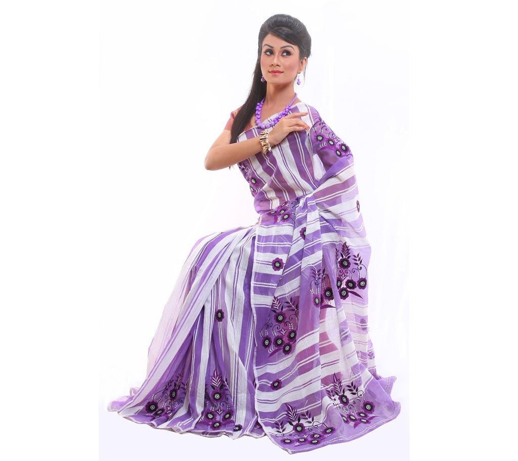 Andy Silk hand Embroidery Sharee