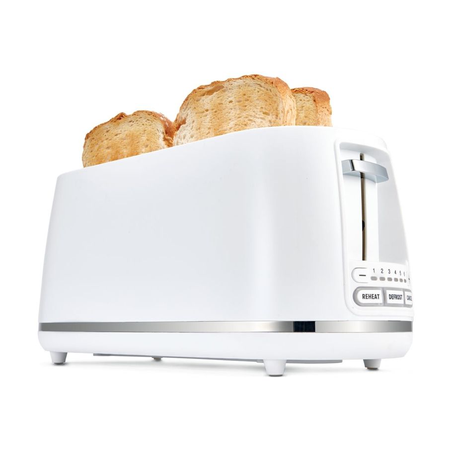 4 Slice Long Slot Toaster - White