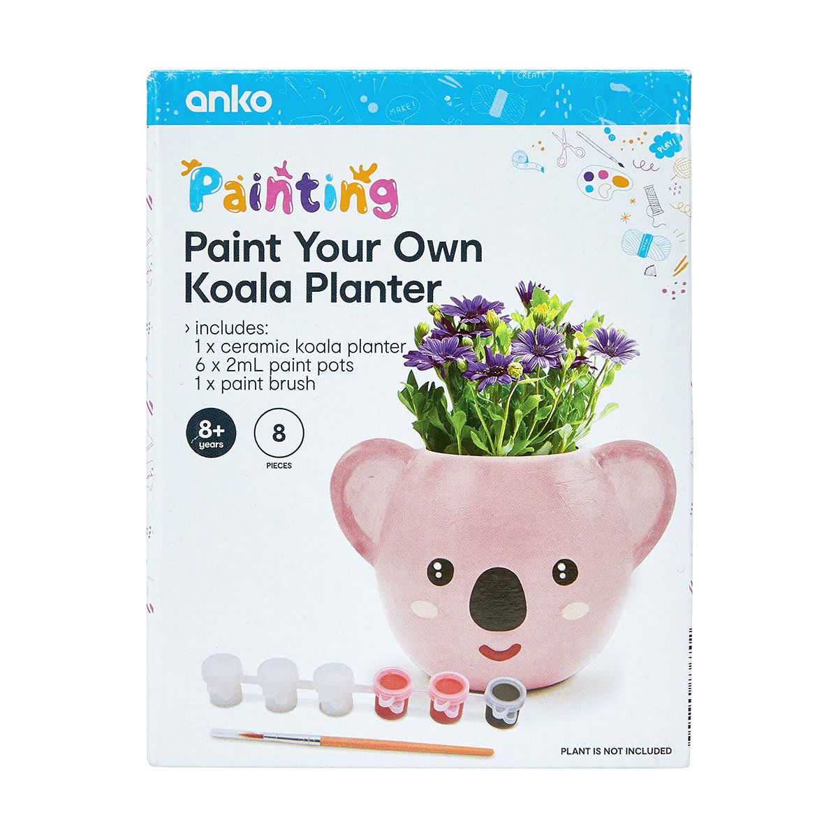 8 Piece Paint Your Koala Planter