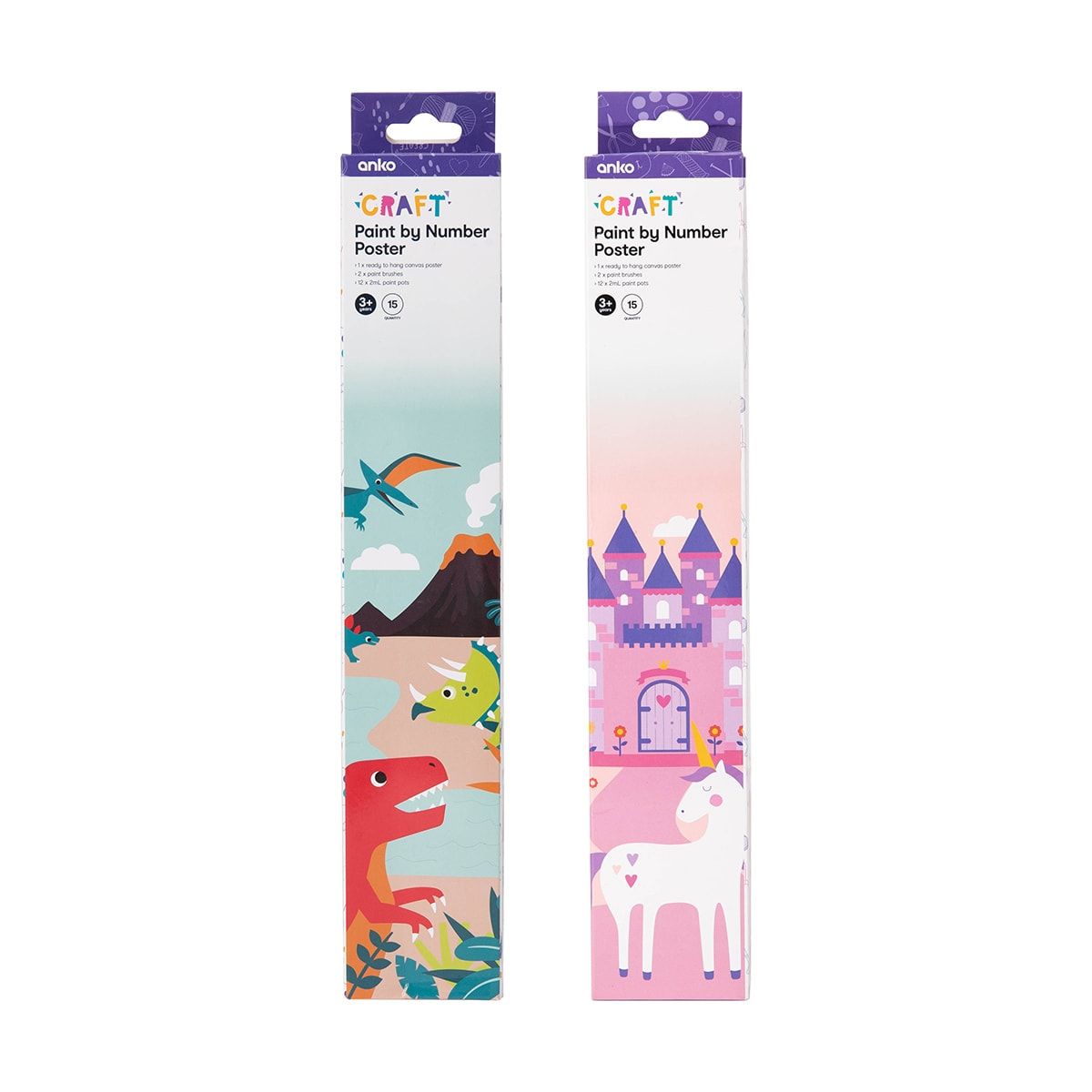 15 Piece Paint by Number Poster - Assorted