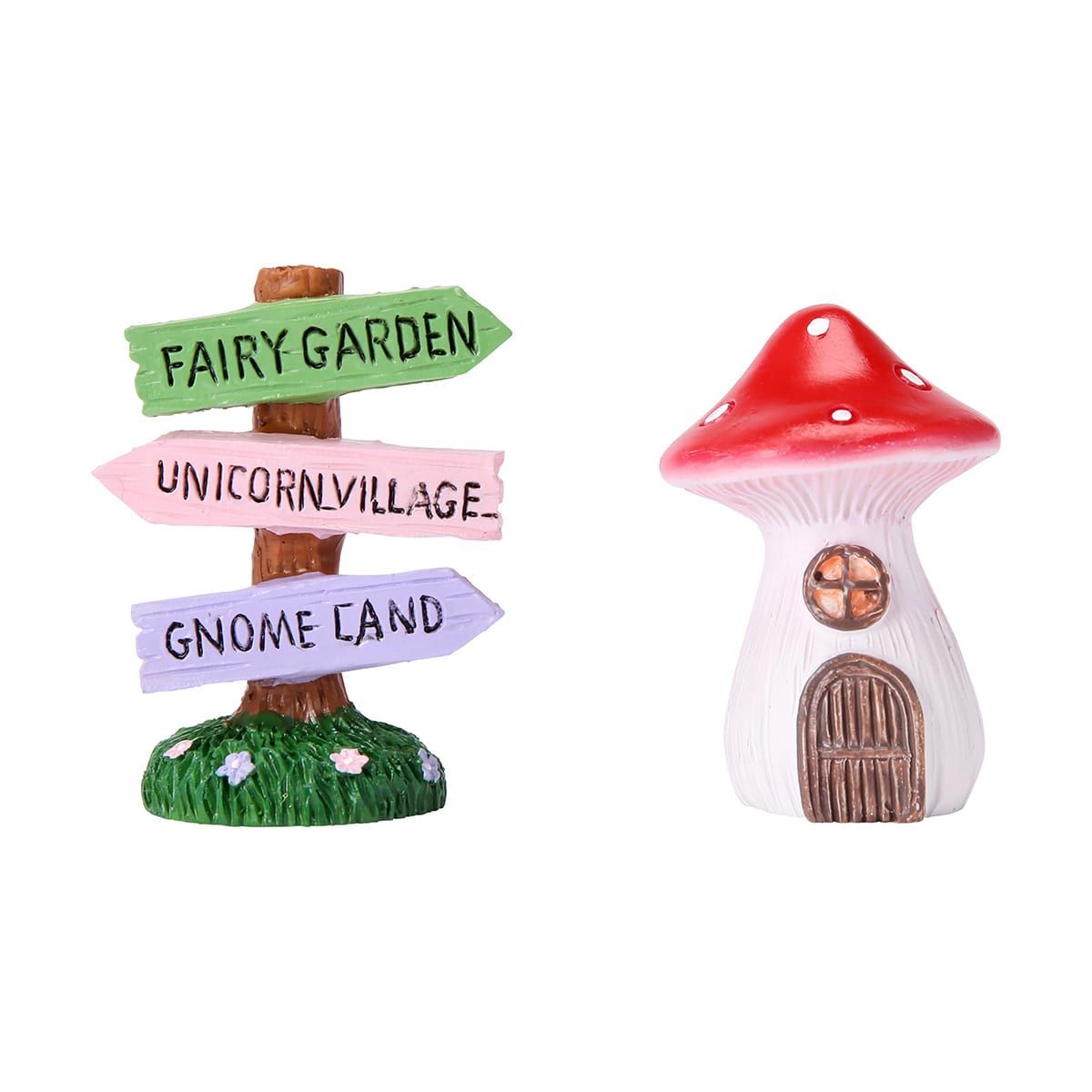 Fairy Garden: Sign and Mushroom House