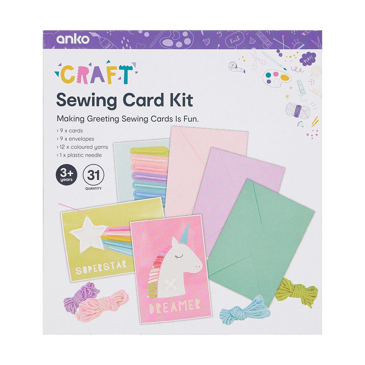 31 Piece Sewing Card Kit