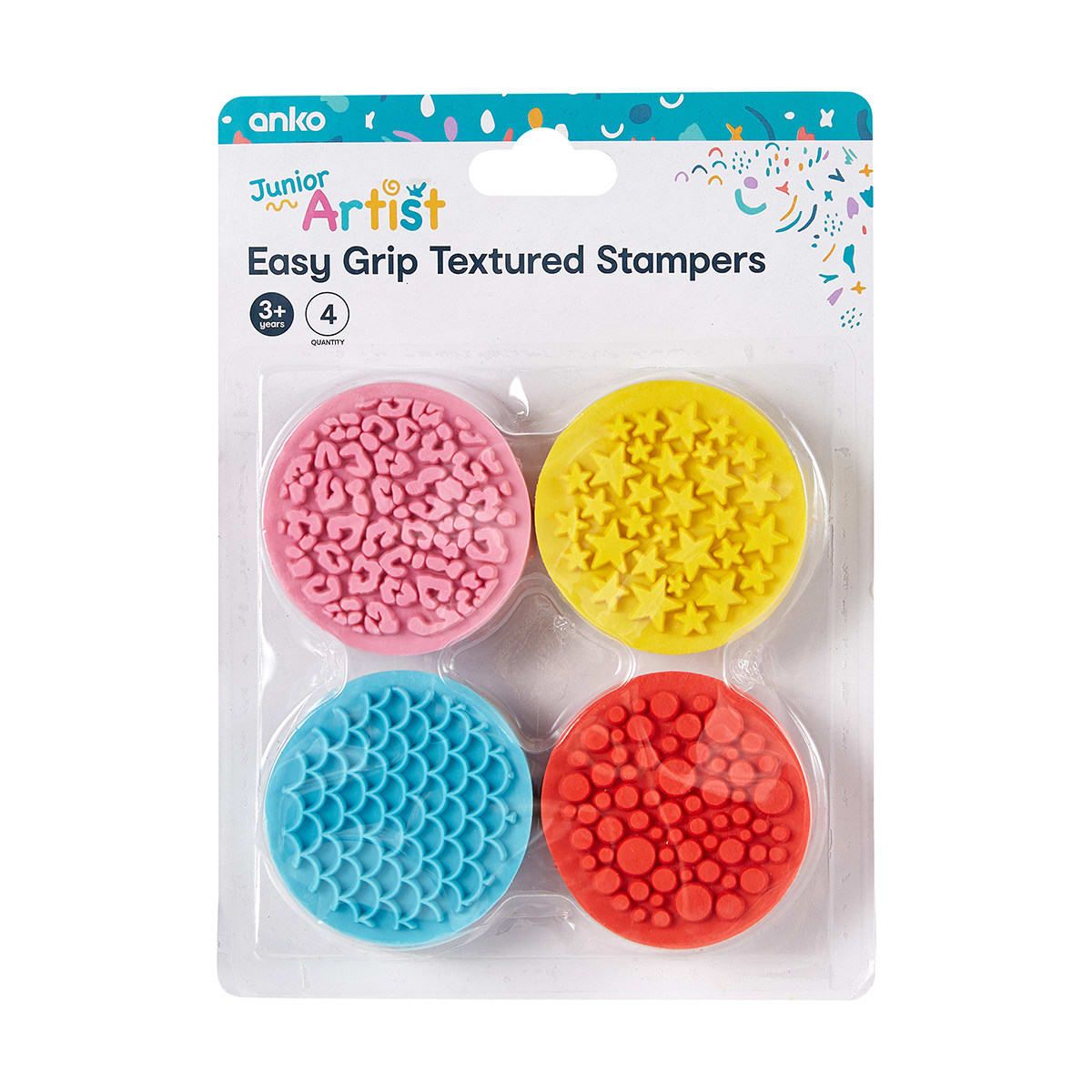 4 Pack Easy Grip Textured Stampers
