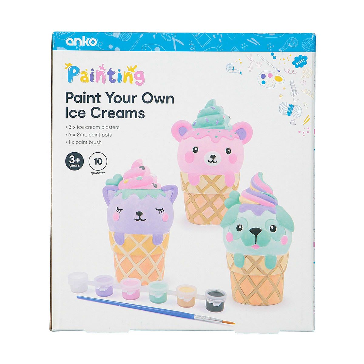 10 Piece Paint Your Own Ice Creams Set