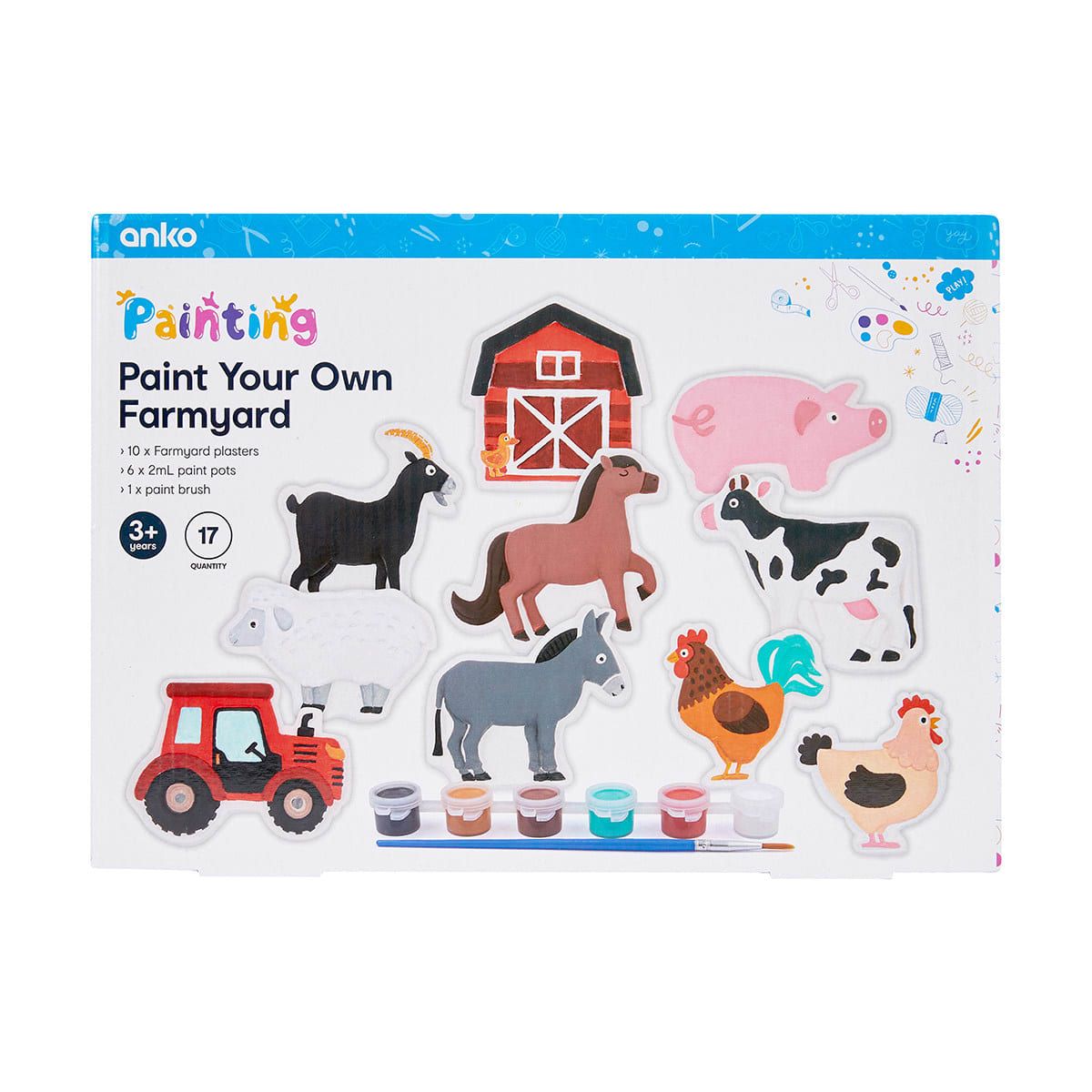 17 Piece Paint Your Own Farmyard Set