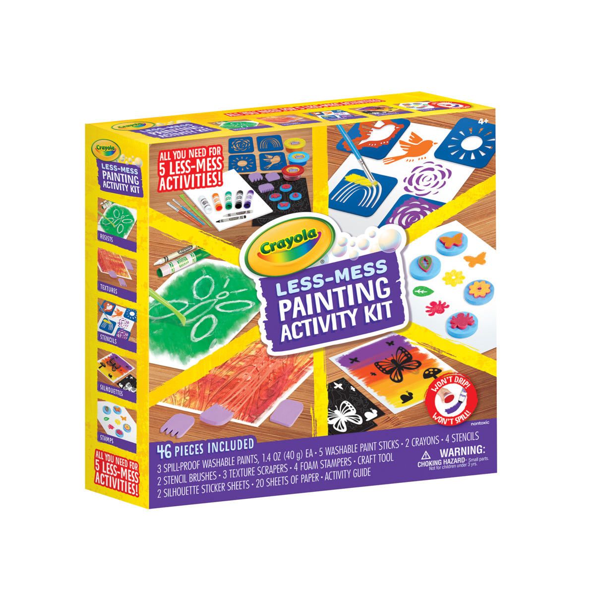 46 Piece Crayola Less-Mess Painting Activity Kit