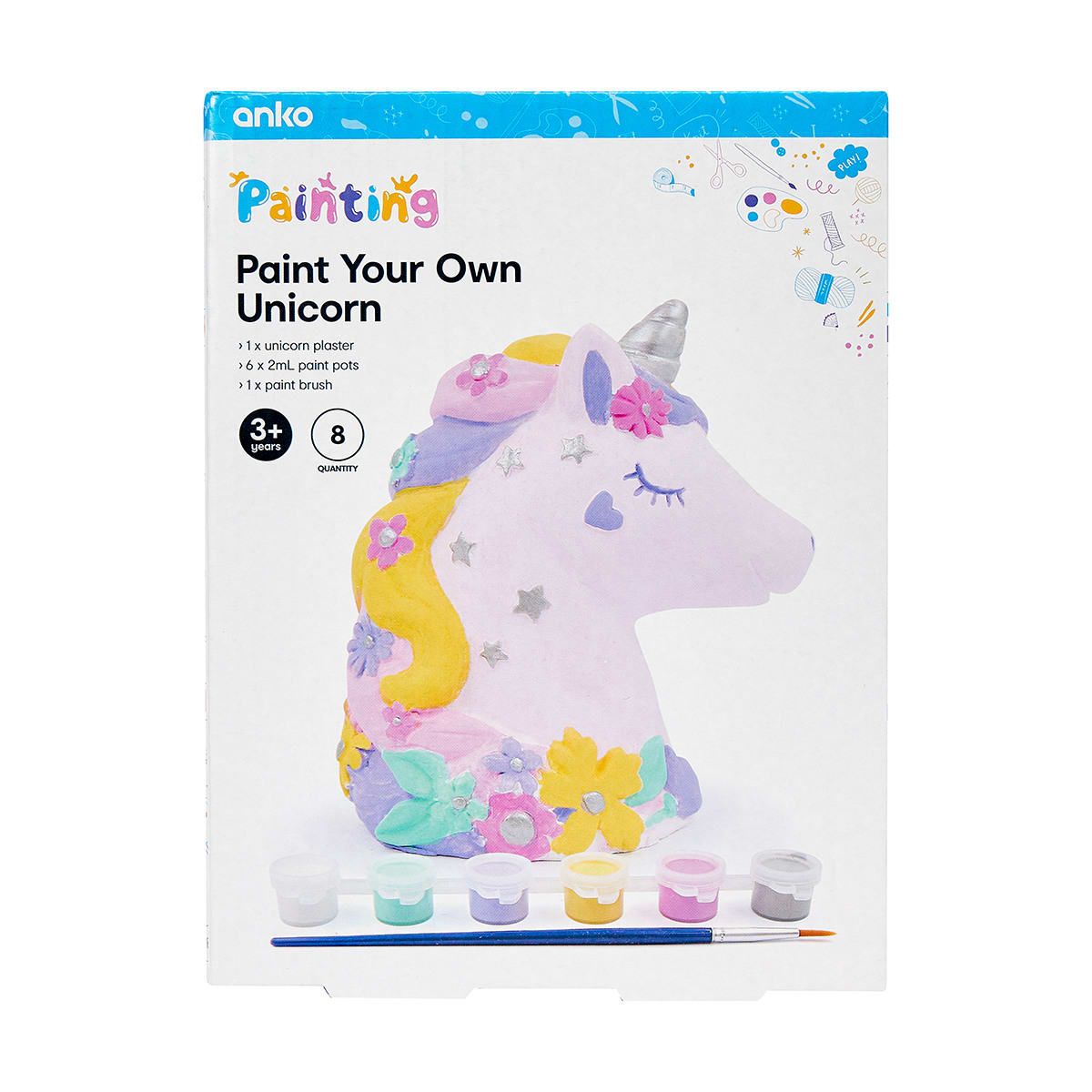 8 Piece Paint Your Own Unicorn