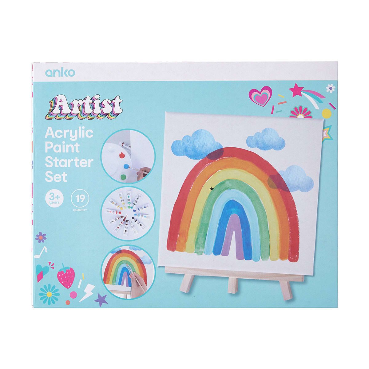 19 Piece Artist Acrylic Paint Starter Set