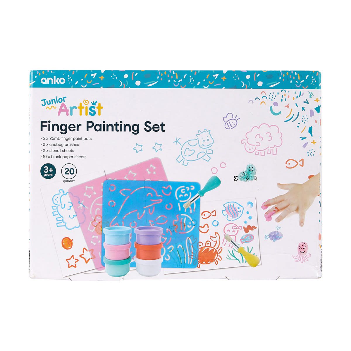 20 Piece Finger Painting Set