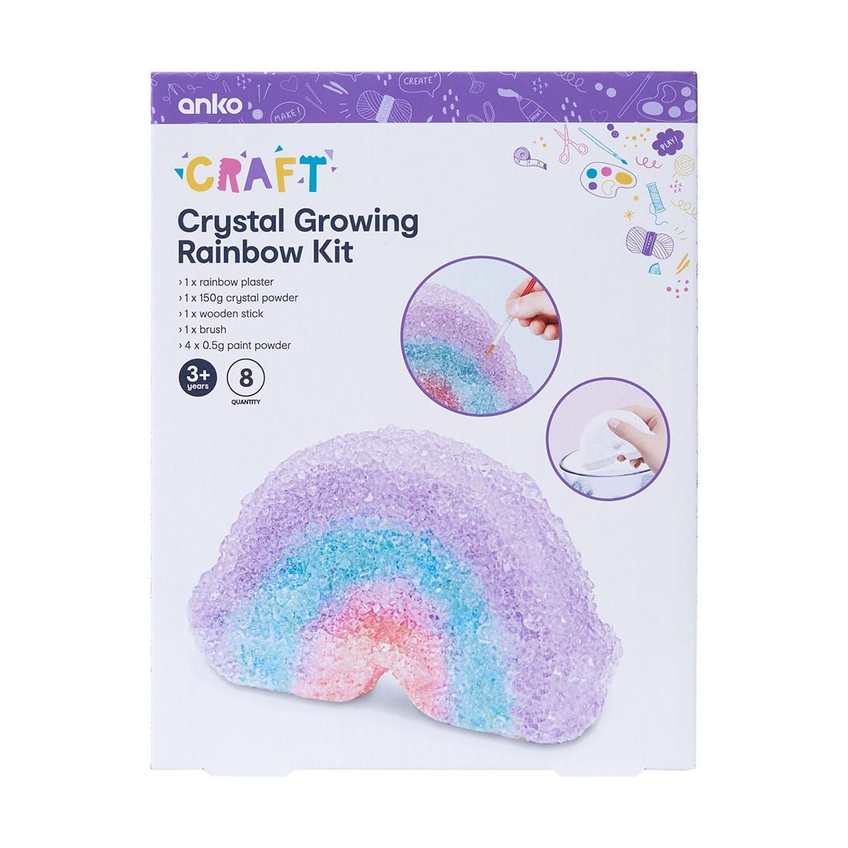 8 Piece Crystal Growing Rainbow Kit