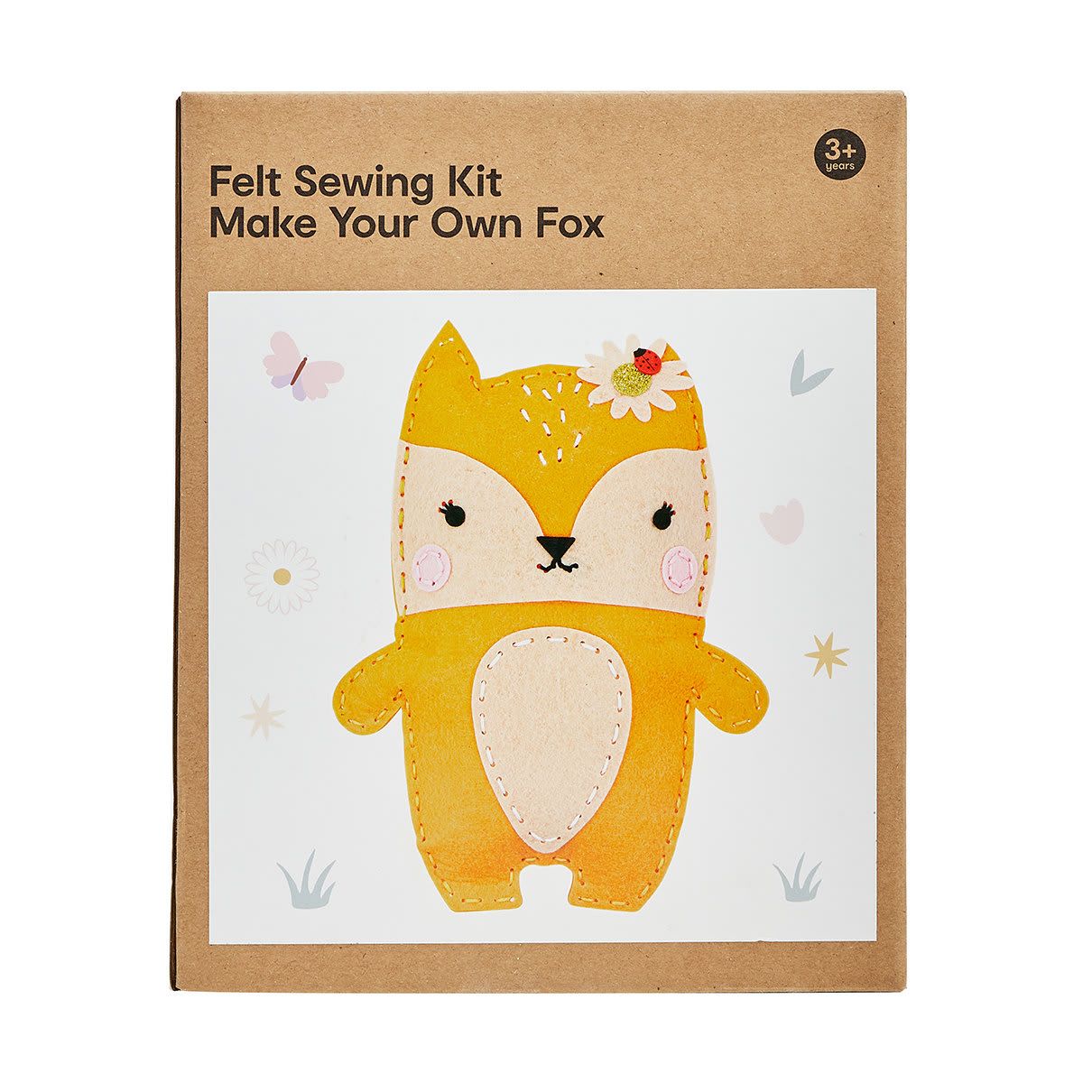 13 Piece Felt Sewing Kit Make Your Own Fox