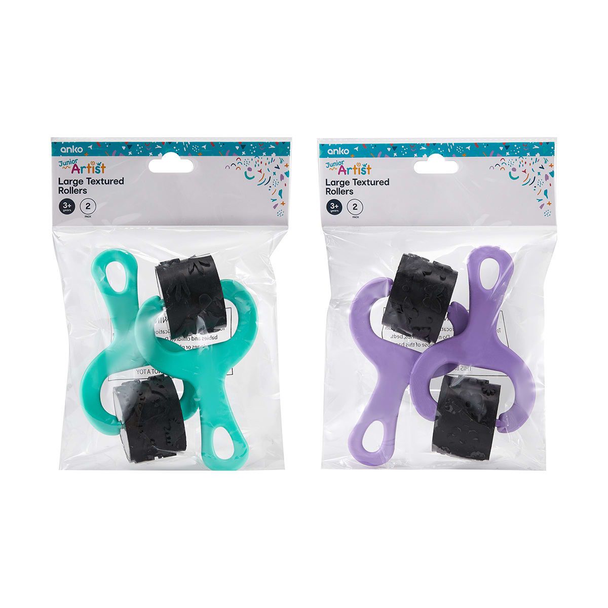 2 Pack Large Textured Rollers - Assorted