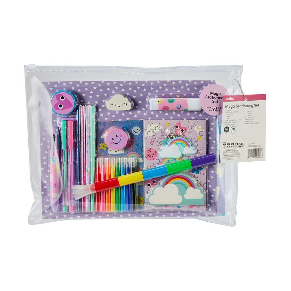 31 Piece Mega Stationery Set - Rainbow