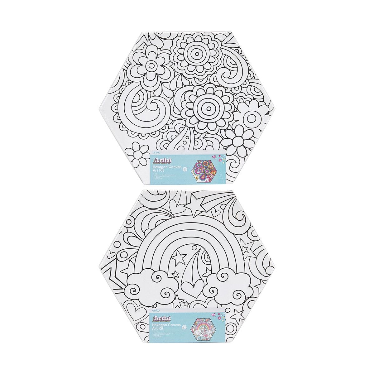 Hexagon Canvas Art Kit - Assorted
